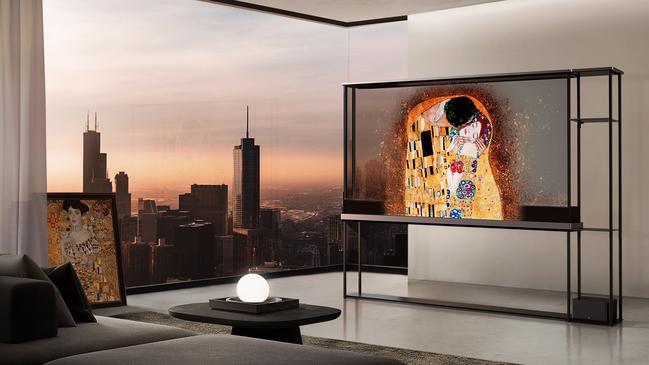 LG Signature OLED T transparent television debuted at CES 2024 in Las Vegas