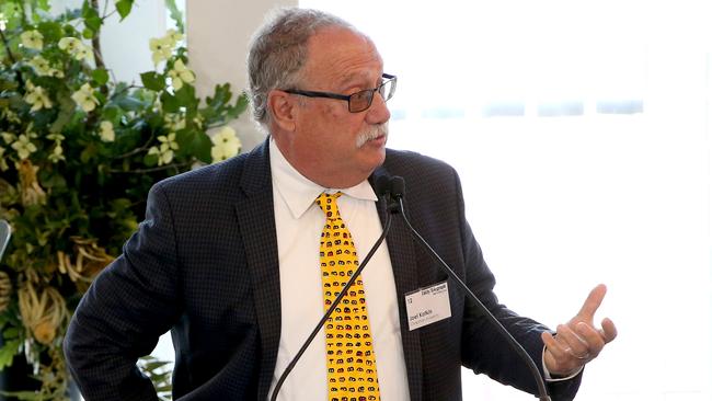 Joel Kotkin pictured speaking at The Daily Telegraph's Bradfield Oration event at Luna Park Sydney. Picture: Damian Shaw