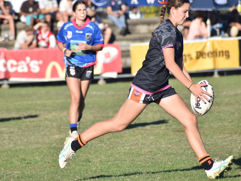 Rocky Junior League grand finals, under-17 girls, Rockhampton Tigers versus Norths, Rugby Park, on June 8, 2024.