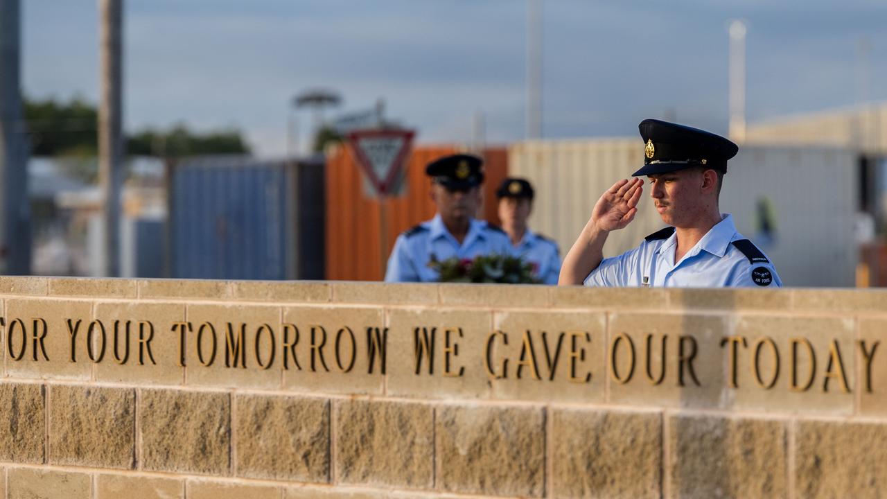 Two memorials seeking to commemorate the seven brave aviators who lost their lives in the Bombing of Darwin more than 83 years ago have been unveiled. Picture: Pema Tamang Pakhrin