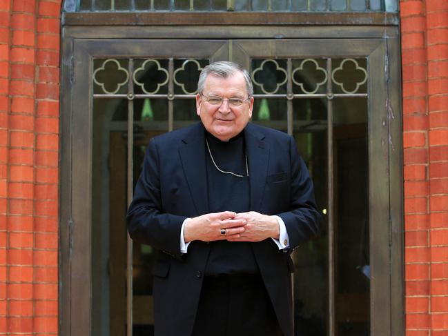 16/10/18 Cardinal Burke at the St Aloysius church in Caulfield. Aaron Francis/The Australian