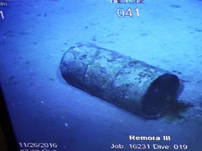 Oil drum found by MH370 search vessels. Picture: ATSB.