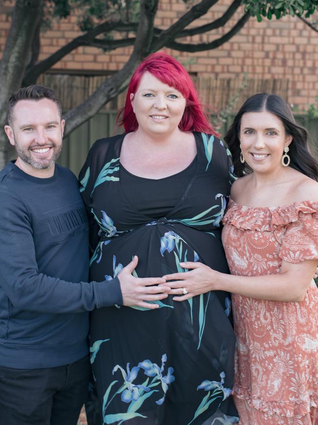 Ben and Sarah Wright with their surrogate, Danni Andrews Picture: Supplied