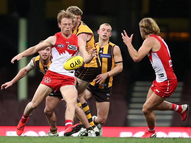 Callum Mills is hoping to make a splash in the midfield for Sydney this season. Picture: Cameron Spencer/Getty Images)