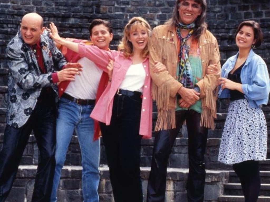 Jane Hall (right) starred on All Together Now with Jon English and Rebecca Gibney