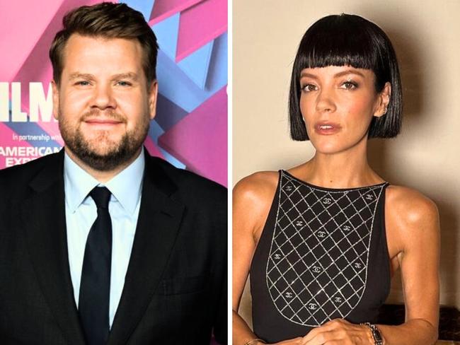 James Corden and Lily Allen.