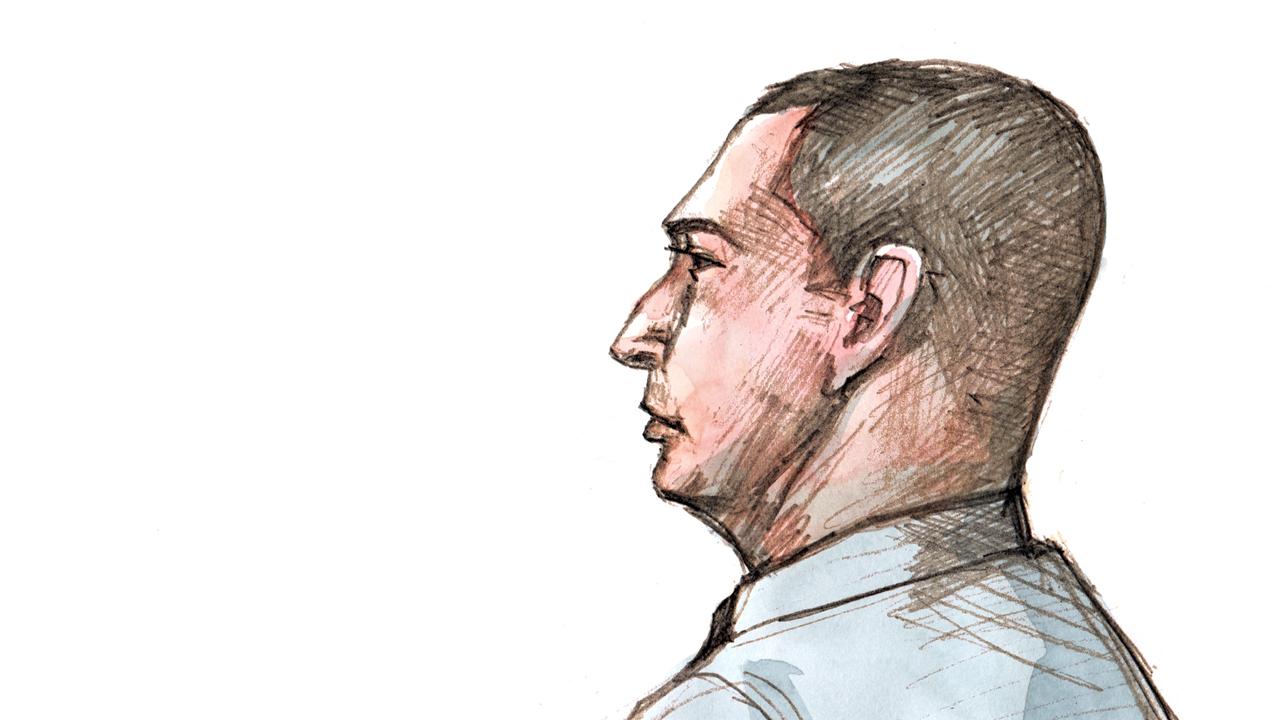 An artist impression Predator Peter Van de Wetering during his 2016 trial.