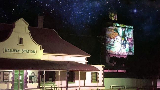 The silo sits behind Quorn’s historic railway station. Picture: Cindi Drennan