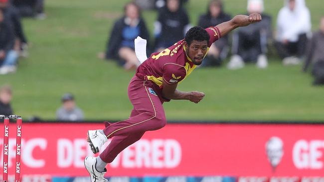 Hurricanes recruit Keemo Paul in action for West Indies during the second Twenty20 International match against New Zealand. Picture: MICHAEL BRADLEY/AFP