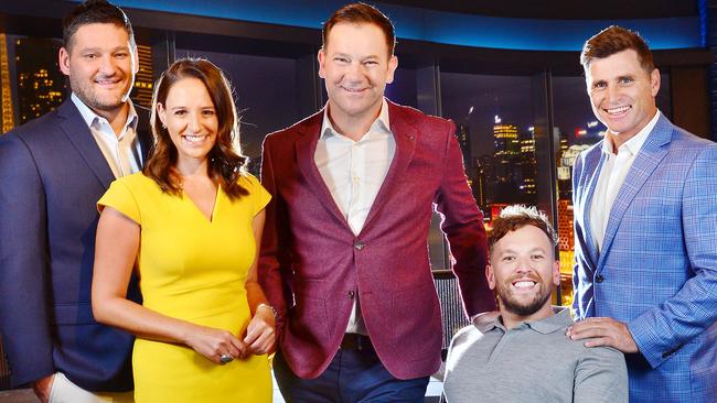 The “bastardised” reboot was hosted by Brendan Fevola, Neroli Meadows, Anthony Lehmann, Dylan Alcott and Shane Crawford. Picture: Nicki Connolly