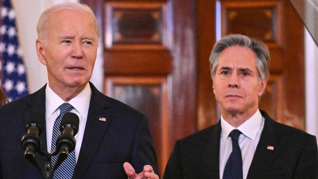 US President Joe Biden (left) and his secretary of state Antony Blinken (right) introduced the deal that has been struck. Picture: Roberto Schmidt / AFP