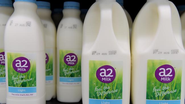 Of the 10 most shorted stocks, only A2 Milk substantially lost value in August. Picture: AAP.