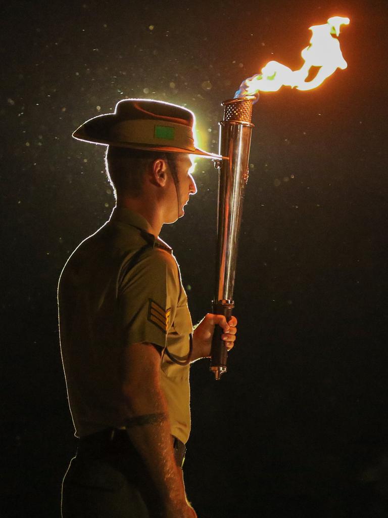 The Day Dawn Service at the Darwin Cenotaph. Picture: Glenn Campbell