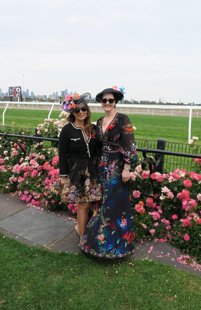 Alex and Nicole at Seppelt Wines Stakes Day 2024 at Flemington Racecourse. Picture: Gemma Scerri