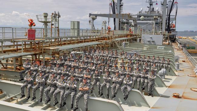 HMAS Sirius conducted a final tour of Australia ahead of the fuel and supply ship’s decommissioning in December. Picture: Defence