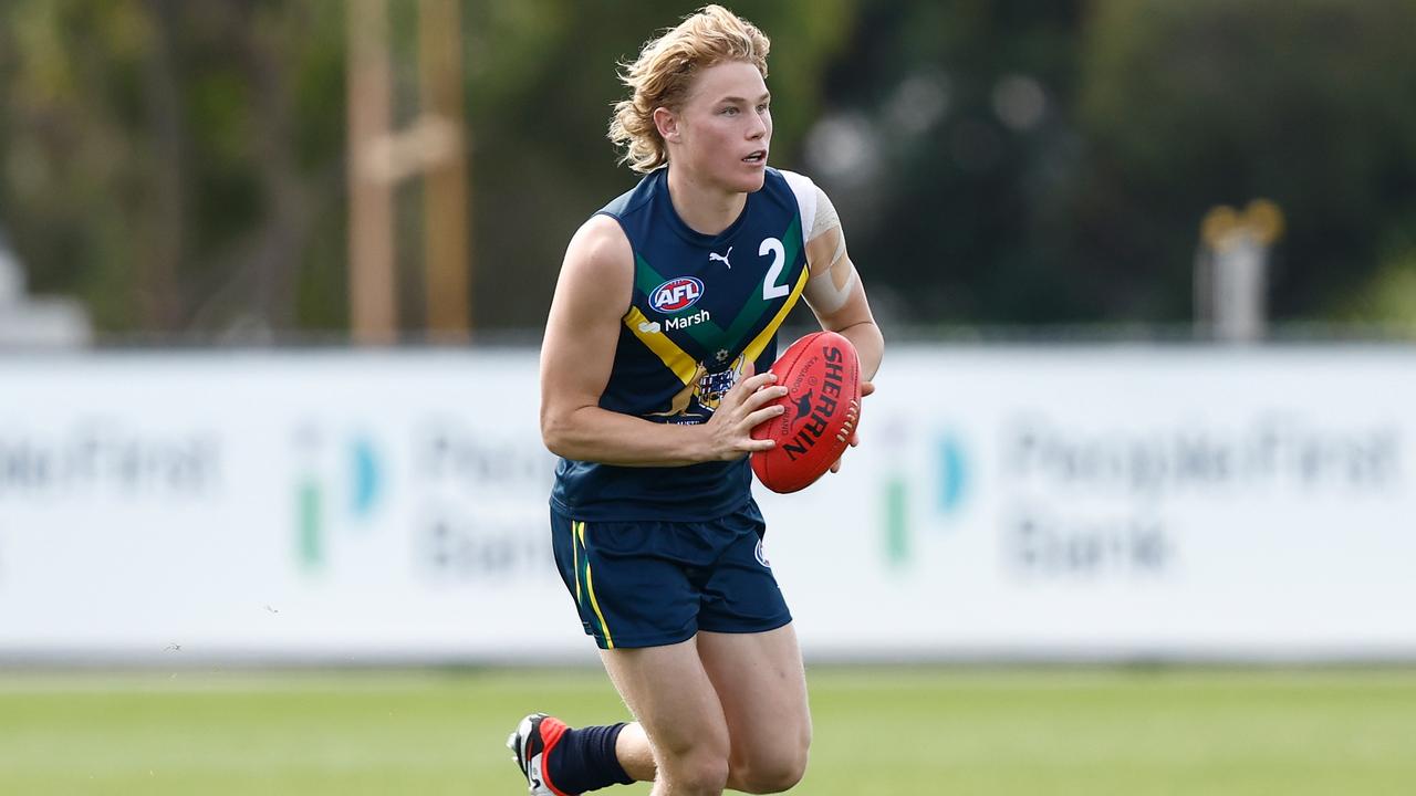 Levi Ashcroft logged 29 disposals for the AFL Academy against Footscray’s VFL side. Picture: Getty Images