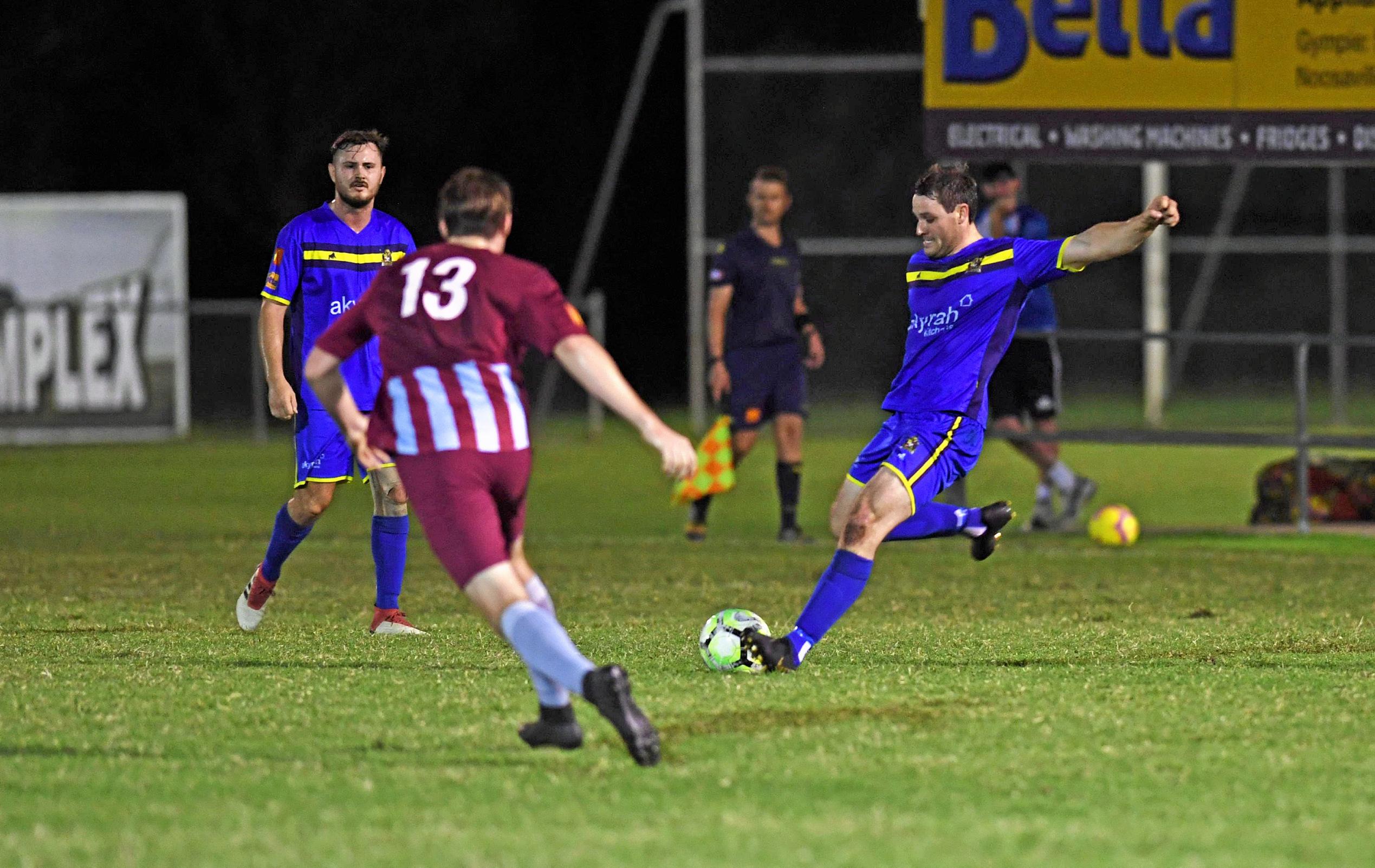 Gympie United Gladiators vs Coolum FC - #9 Jayden Davey. Picture: Troy Jegers