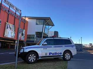 Multiple police and highway patrol cars descended on Grafton Shopping World. Picture: Jenna Thompson