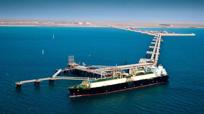 A Chevron-operated LNG vessel at the Gorgon natural gas plant on Barrow Island.