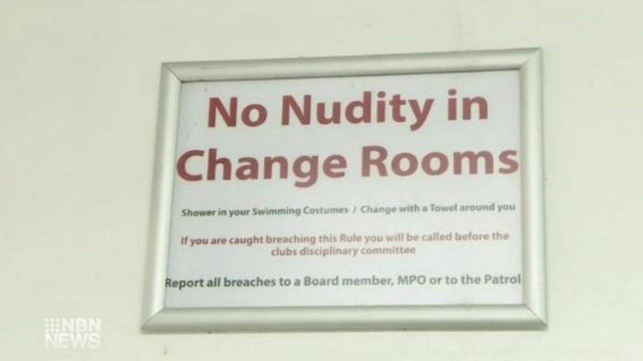 A surf club has told its club members they cannot be nude inside change rooms. Picture: Nine News