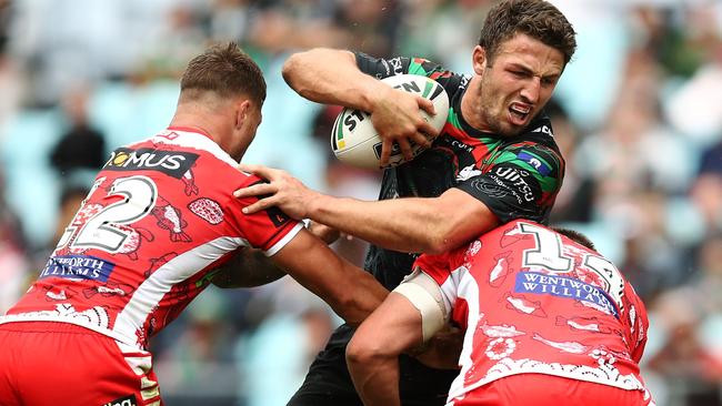 Sam Burgess gave the Dragons hell. (Photo by Brendon Thorne/Getty Images)