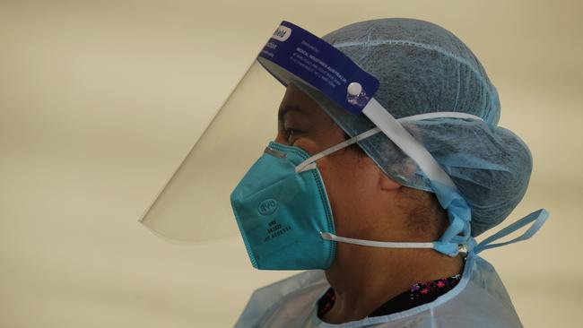 A nurse in PPE. Picture: Daniel Pockett