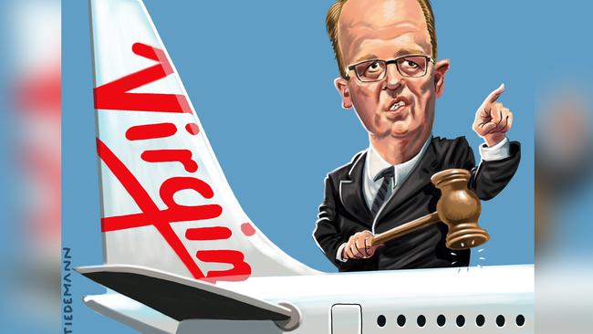 Virgin administrator Vaughan Strawbridge, of Deloitte. Illustration: John Tiedemann