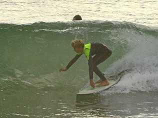 SURFS UP: A surfer makes the most of the easterly swell at Noosa National Park on the weekend. Picture: John McCutcheon