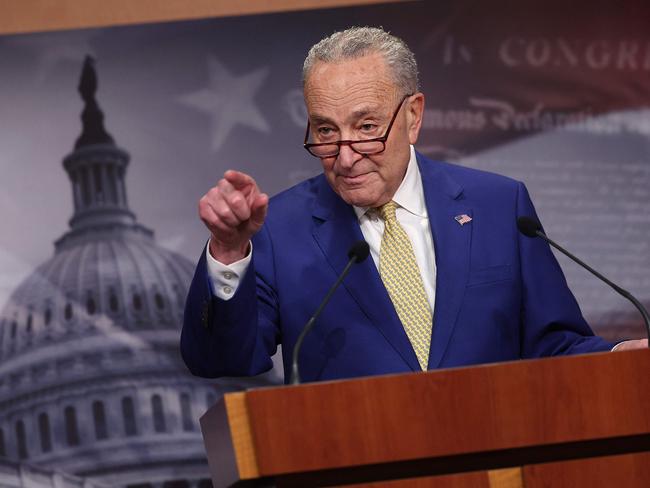 US Senate Majority Leader Charles Schumer urged fellow politicians to pass the foreign aid bill to help Ukraine. Picture: Getty Images via AFP