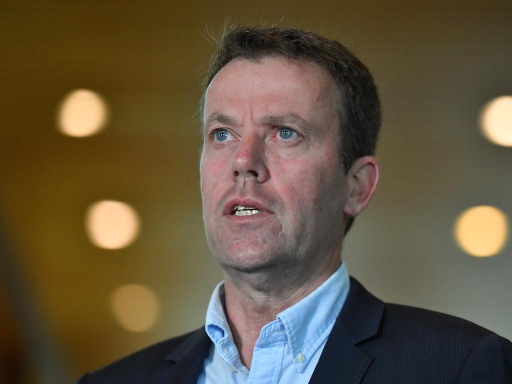 Education Minister Dan Tehan was caught in an awkward moment on Sky News today when asked if he would send his kids to school. Picture: AAP Image/Mick Tsikas