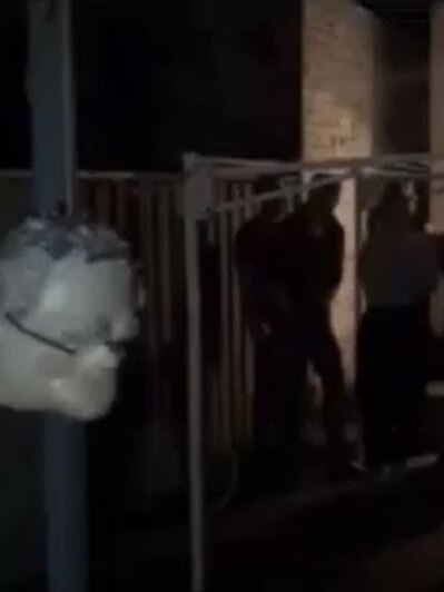 Footage shows a pinata of Scott Morrison’s face being used. 