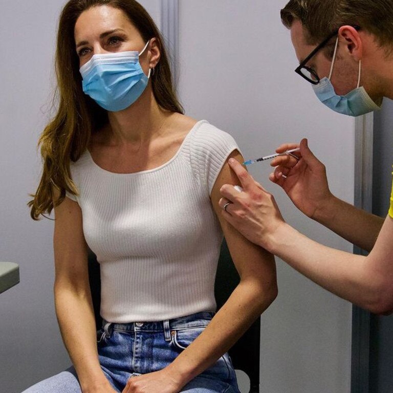 The Duchess of Cambridge getting a covid vaccination. Picture: Instagram