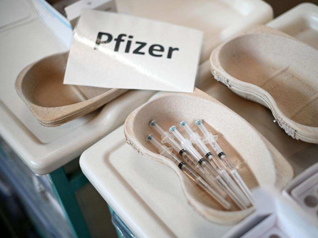 Pfizer is currently the only vaccine brand available as the booster shot. It must be administered at least six months after a person‘s has received their second dose. Picture: Daniel LEAL / AFP