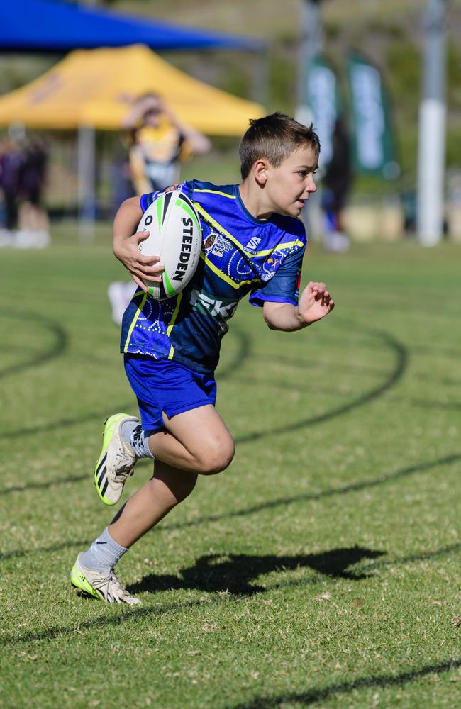 Jack Warnock of Glenvale State School in the inaugural Primary Interschools Reconciliation Touch Carnival hosted by Glenvale State School, Wednesday, May 28, 2025. Picture: Kevin Farmer