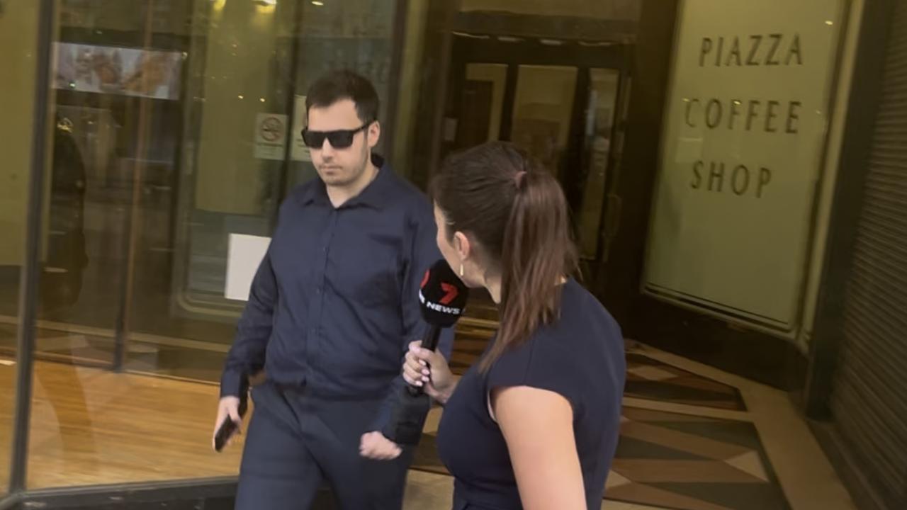 Aaron Pennesi exited the Downing Centre Local Court on Monday without speaking to media. Picture: Steve Zemek/NewsWire.