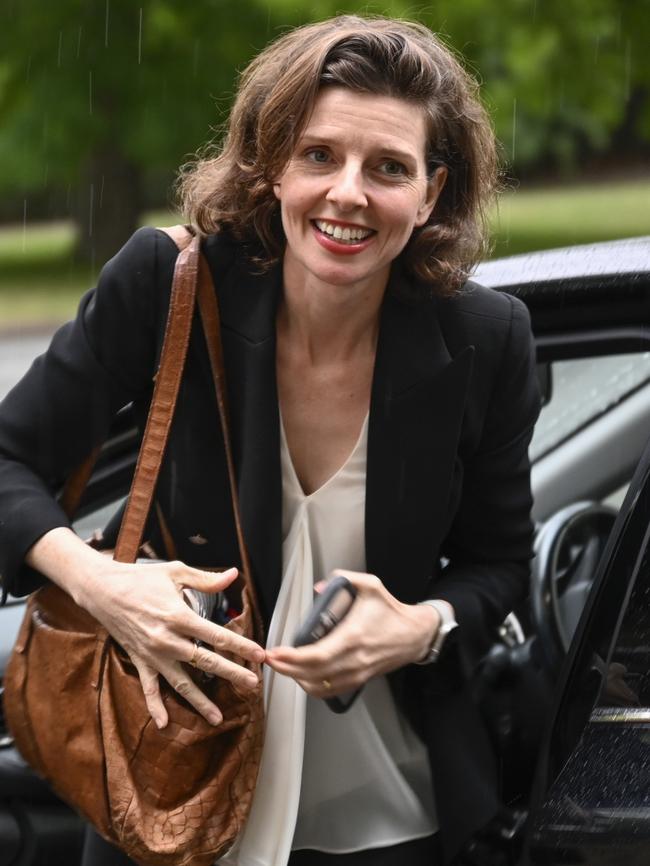 Independent Allegra Spender arrives at The Lodge in Canberra. Picture: Martin Ollman/The Australian