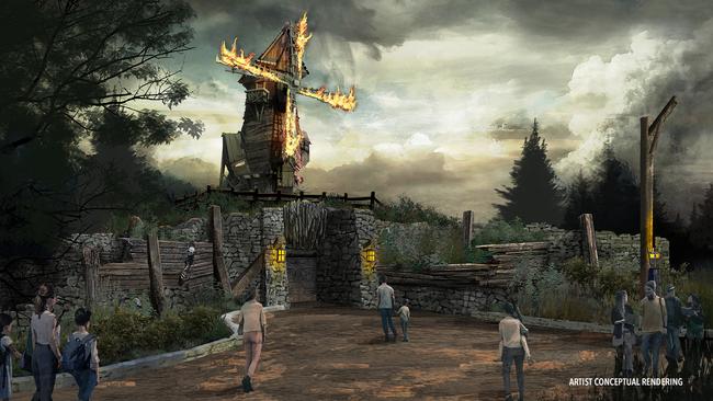 Another restaurant is The Burning Blade Tavern, with a menu including burgers, wings, bratwurst, pretzels and specialty beverages. Photo: Universal Epic Universe