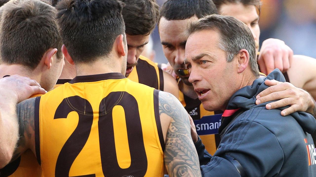 Hawks coach Alistair Clarkson will no doubt have a plan to get his side back into premiership contention quickly. Picture: AAP Image/Hamish Blair