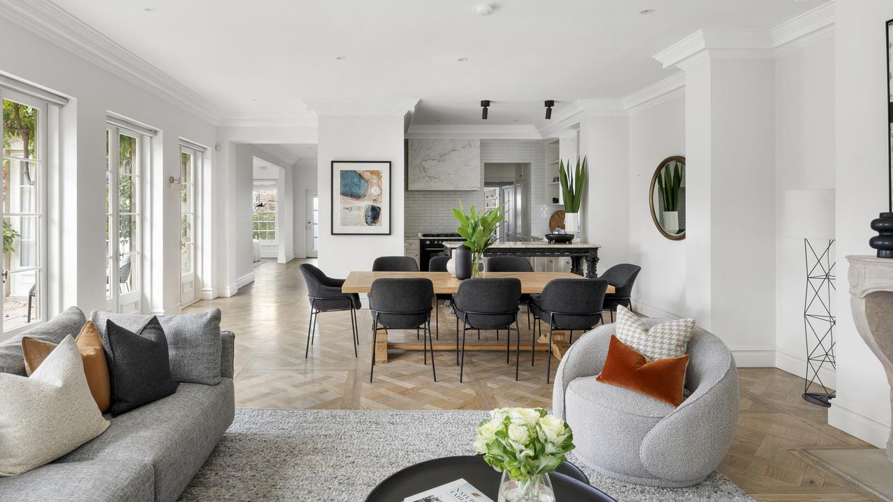 The living, dining and kitchen all flow together in the open plan style property.