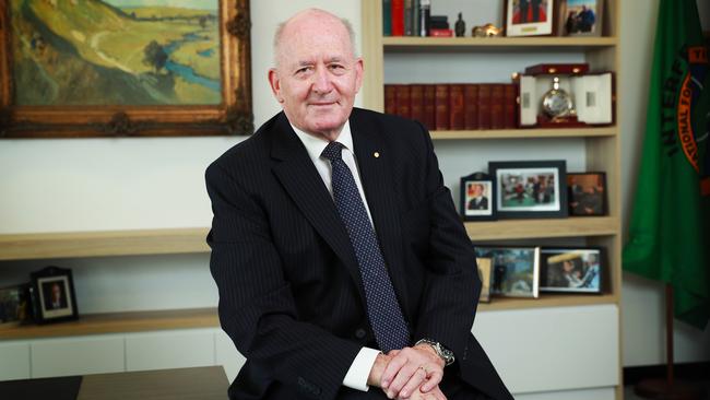 Former Governor General Sir Peter Cosgrove in his Sydney office last year. Picture: John Feder