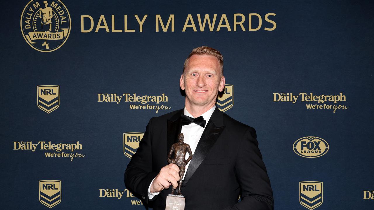 Andrew Webster has signed a new deal to remain at the Warriors on the back of being named Dally M Coach of the Year. Picture: Mark Kolbe/Getty Images