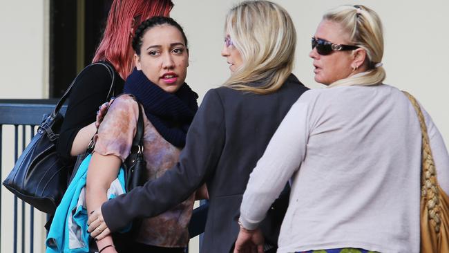 Family of Tia Landers at Redcliffe Courthouse today. Pics Tara Croser.