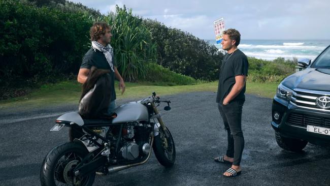 Byron Baes stars Elias Chigros and Nathan Favro at Shelly Beach, Ballina. Picture: Netflix