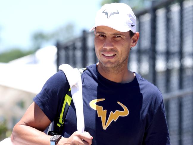 Rafael Nadal, Spanish tennis player, walks int the Pat Rafter Stadium, ahead of the Brisbane International, Tennyson, on Thursday 28th December 2023 - Photo Steve Pohlner