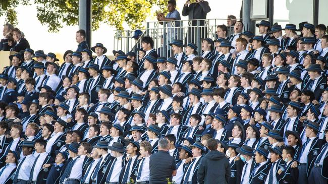 Brisbane Grammar celebrate a try in the GPS 1st XV Rugby game between Brisbane Grammar and Gregory Terrace at Northgate, Saturday, July 30, 2022 - Picture: Richard Walker