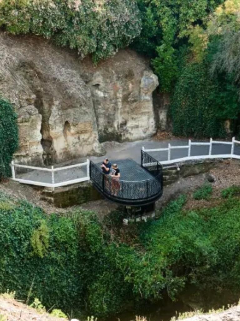 The Cave Gardens sinkhole, where Bradley Streeter fell to his death. Picture: Frank Monger