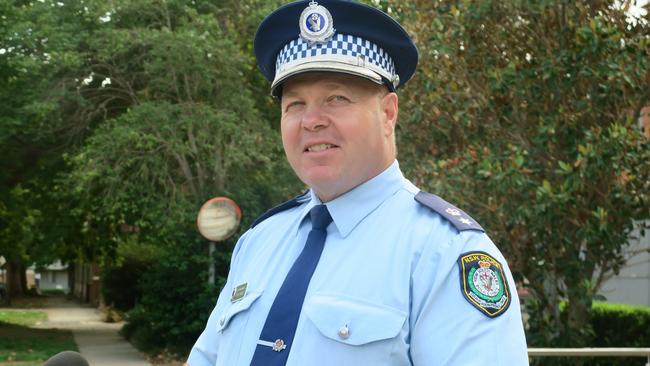 Riverina Police District Superintendent Bob Noble addressed the media today about their operations at the weekend in relation to the coronavirus measures. Picture: Toby Vue