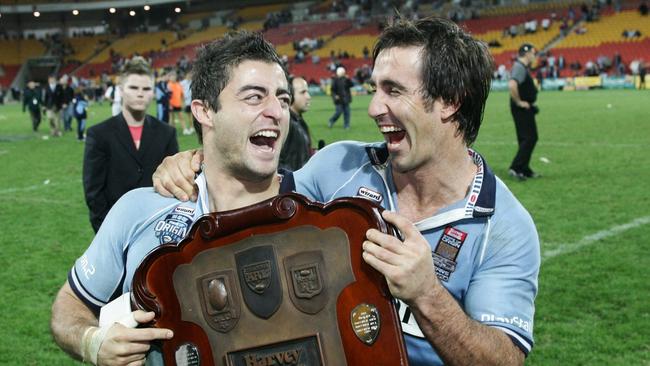 Joey and Anthony Minichiello after winning the 2005 series in Queensland.