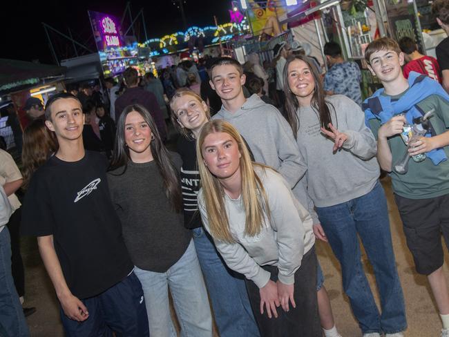 Ryder Condely, Holly Lynas, Izzy Baker, Louis Scott, Sarah Vrolijas, Brealle Lynas, and Archie Oâ&#128;&#153;Toole at the 2024 Swan Hill Show Picture: Noel Fisher.