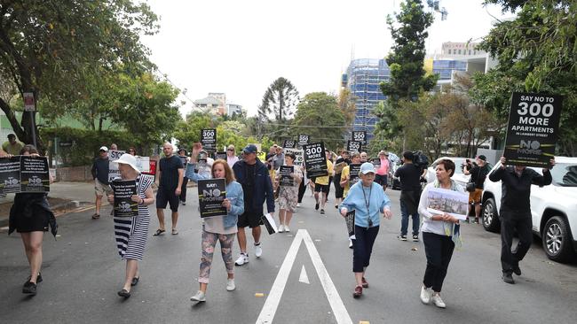 Locals block Lambert St. Picture: Peter Wallis